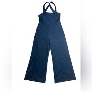 Bright & Beautiful wide leg cross cross Bell Bottom Overalls jumpsuit Size 16